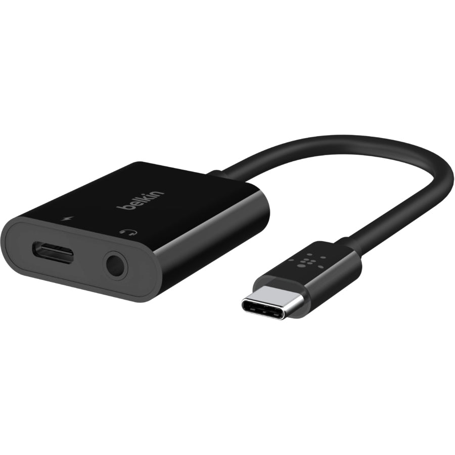 Belkin NPA004BTBK 3.5mm Audio + USB-C Charge Adapter - Mini-phone/USB-C