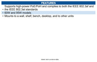 IQSIGHT NPD-9501A HIGH POWER, 95 W SINGLE PORT PoE MIDSPAN