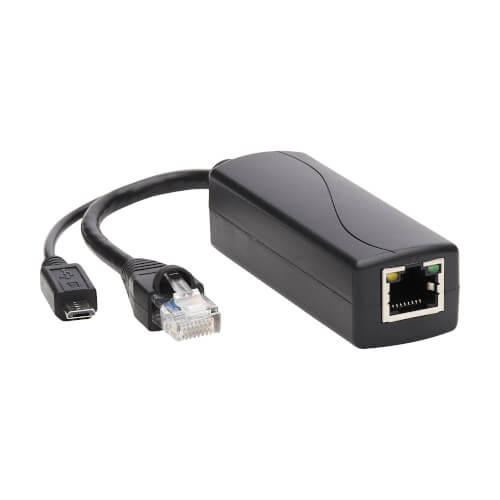 Eaton NPOE-SPL-G-5VMU PoE to USB Micro-B and RJ45 Active Splitter 802.af, 48V