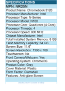 Dell NRD5N Chromebook 3000 3120 11.6" Clamshell - Intel Chipset - 1366 x 768