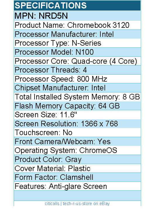 Dell NRD5N Chromebook 3000 3120 11.6" Clamshell - Intel Chipset - 1366 x 768