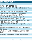 Vantec NST-387S3-BK  NexStar HX 3.5" Drive Enclosure SATA III