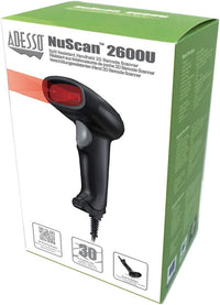 Adesso NUSCAN2600U Handheld 2D Barcode Scanner - Cable - 1D, 2D - LED