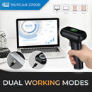 Adesso NUSCAN2700R 2D Wireless Barcode Scanner with Charging Cradle