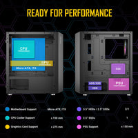 Antec NX200M RGB, Large Mesh Front Panel, USB3.0 - Mini-Tower M-ATX Gaming Case