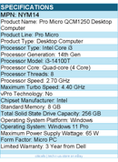 Dell NYM14 Pro Micro QCM1250 Desktop Computer - Intel Core i3 14th Gen
