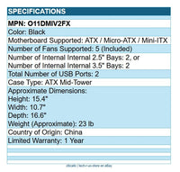 Lian Li O11DMIV2FX MINI V2 ATX Mid-Tower Computer Case Panoramic w 5 FANS Black