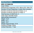 Lian Li O11DMIV2W MINI V2 ATX Mid-Tower Computer Case AirFlow Panoramic White