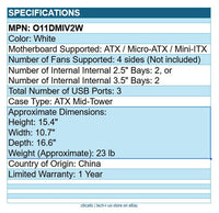 Lian Li O11DMIV2W MINI V2 ATX Mid-Tower Computer Case AirFlow Panoramic White