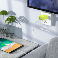 OMNIBAR OMN-GAN-3PUS65EB O16-000008 PLUS 65W USB C Charger - Fast Charging