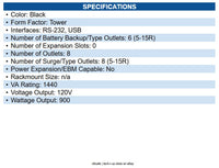 Eaton OMNIVS1500LCD 1440VA 900W Line-Interactive UPS - 8 NEMA 5-15R Outlets, AVR