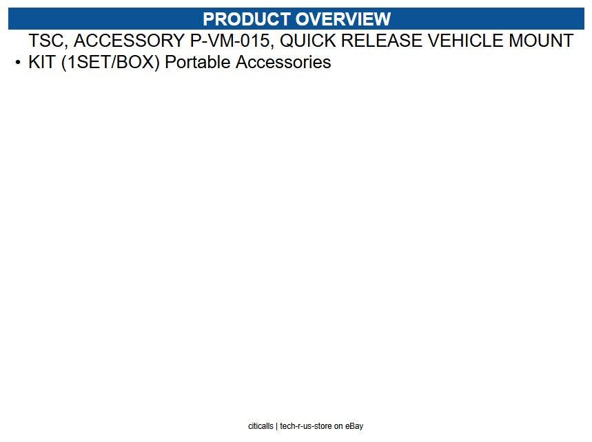TSC OP-P-VM-015-0001 P-vm-015, Quick Release Vehicle Mount