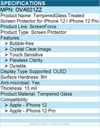 Belkin OVA021ZZ TemperedGlass Treated Screen Protector for iPhone 12