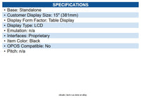 NCR P-5915-DISP-PCAP-NC 15inch PCAP Touch Display, Anti-Glare, black, lead unit