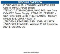 NCR P-7787-VX80-I5-01 VX80 POS, Intel Core i5-14500T, Power Supply 7787MC17