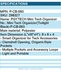 PGYTECH P-CB-093 Mini Tech Pouch - Twilight Black -  Polyester - Retail