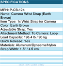 PGYTECH P-CB-124 Camera Wrist Strap - Adjustable - Earth Brown Retail