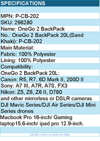 PGYTECH P-CB-202 - OneGo 2 BackPack 20L (Sand Khaki) Retail