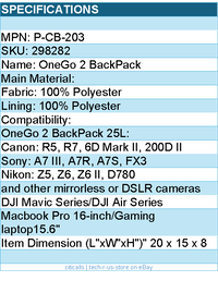 PGYTECH P-CB-203 OneGo 2 BackPack 25L (Matte Black) Retail