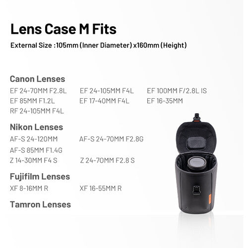 PGYTECH P-CB-252 Accessory - Lens Case (Medium) Retail - Black