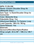PGYTECH P-CB-286 Camera Shoulder Strap Air (Meteorite Grey) L Retail