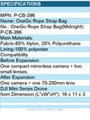 PGYTECH P-CB-396 OneGo Rope Strap Bag(Midnight) Retail