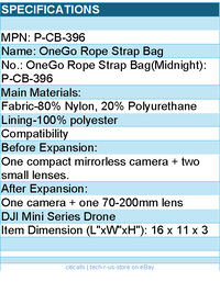 PGYTECH P-CB-396 OneGo Rope Strap Bag(Midnight) Retail