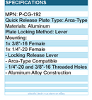 PGYTECH P-CG-192 Accessory - Arca-Type Quick Release Clamp V2 Retail