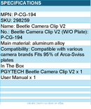 PGYTECH P-CG-194 Accessory - Beetle Camera Clip V2 (W O Plate) Retail