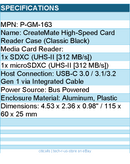PGYTECH P-GM-163 CreateMate High-speed Card Reader Case - Classic Black