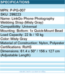 PGYTECH P-PG-007 LinkGo Phone Photography Strap - Webbing - Misty Gray - Retail