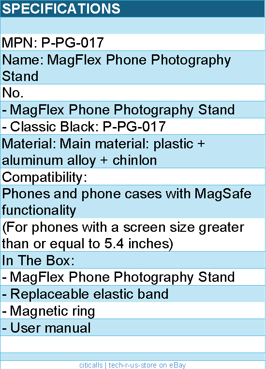 PGYTECH P-PG-017 MagFlex Phone Photography Stand(Classic Black) Retail