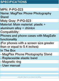 PGYTECH P-PG-023 Accessory - MagFlex Phone Photography Stand(Misty Gray) Retail