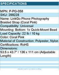 PGYTECH P-PG-058 LinkGo Phone Photography Strap Braided-Coral Pink Retail