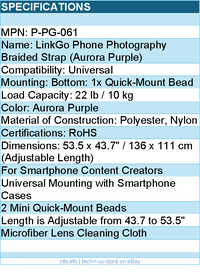 PGYTECH P-PG-061 LinkGo Phone Photography Strap Braided-Aurora Purple RTL
