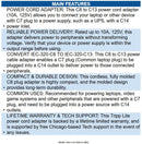 Eaton P003-000 Power Cord Adapter, C8 to C13 - 10A, 125V, Black