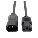 Eaton P004-008 PDU Power Cord, C13 to C14, 10A, 250V, 18AWG, 8' (2.43m), Black