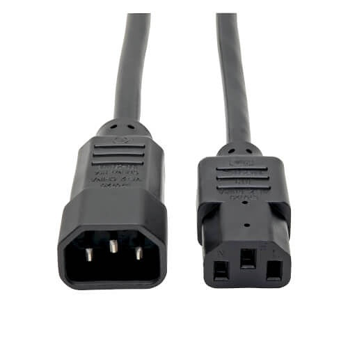 Eaton P004-008 PDU Power Cord, C13 to C14, 10A, 250V, 18AWG, 8' (2.43m), Black