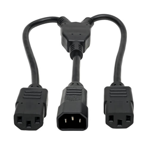 Eaton P004-18N-2C13 Power Cord Splitter C14 to 2xC13 PDU Style 10A, 250V, 18 AWG