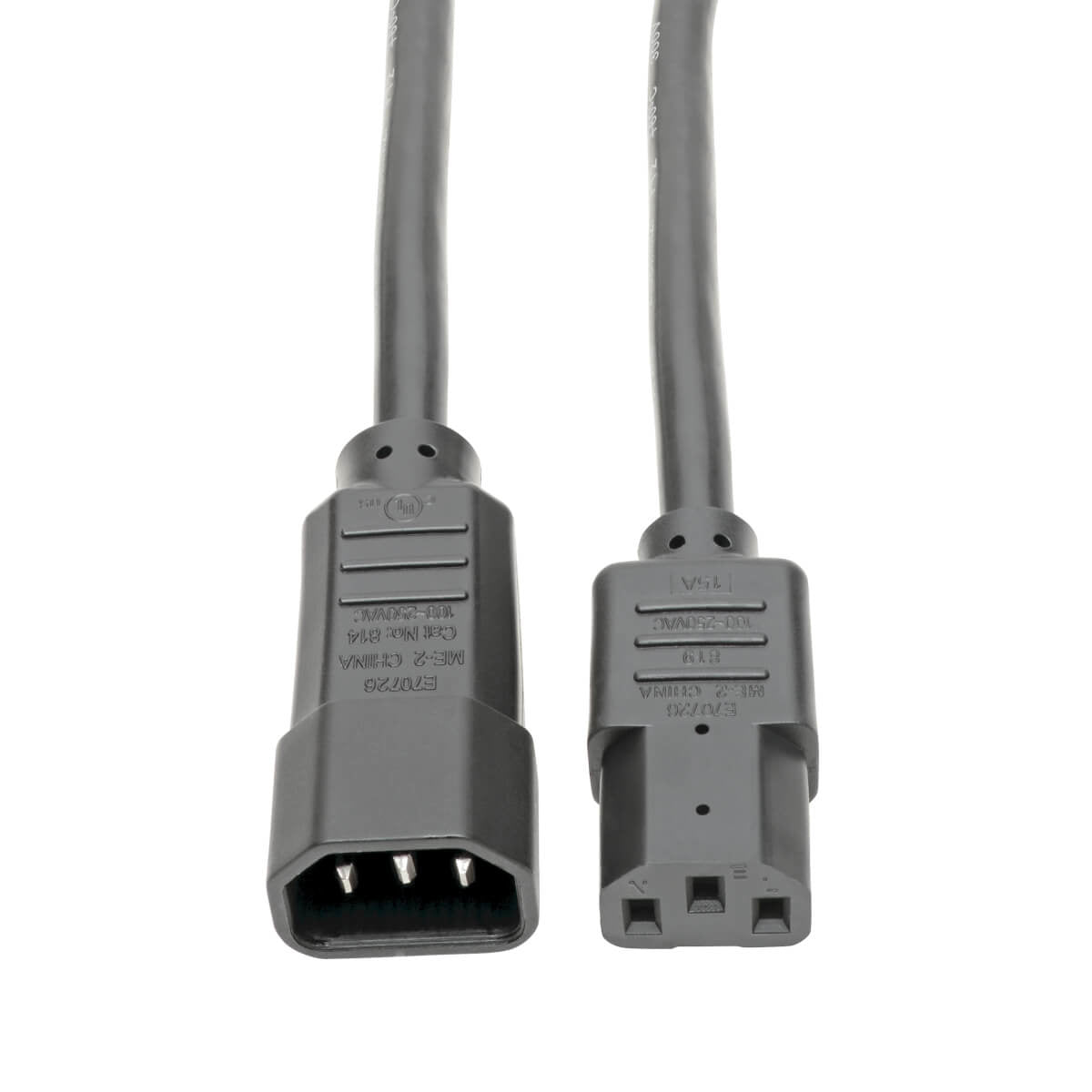 Eaton P005-12N Heavy-Duty PDU Power Cord, C13 to C14 - 15A, 250V, 14 AWG, 1 ft.