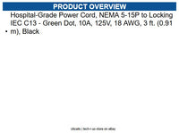 Eaton P006-L03-HG10 Hospital-Grade Power Cord, NEMA 5-15P to Locking IEC C13