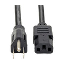 Eaton P007-003 Computer Power Cord, NEMA 5-15P to C13 Heavy-Duty, 15A, 125V