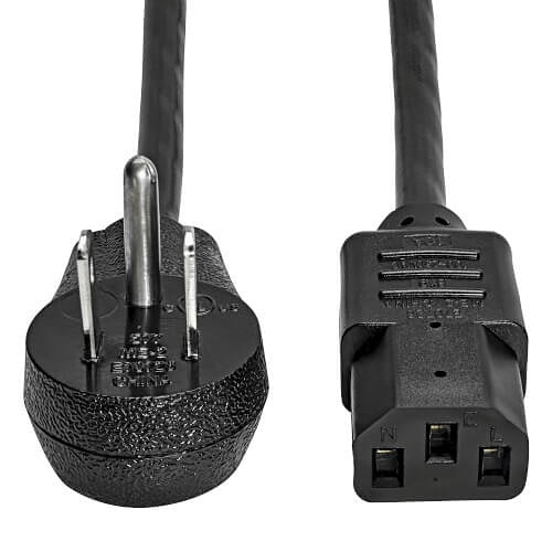 Eaton P007-006-15D Computer Power Cord, Right-Angle NEMA 5-15P to C13