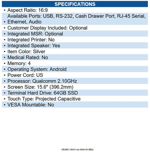 Sunmi Technology P01270026 D3 PRO - Smart Desktop Terminal