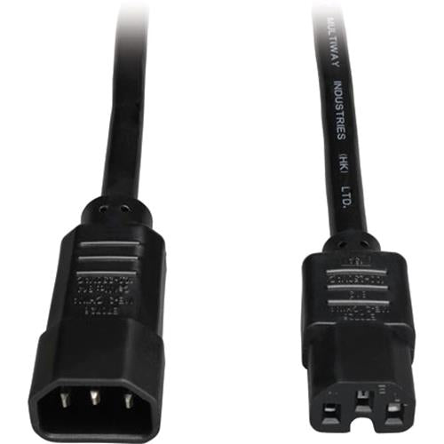 Eaton P018-003 Power Cord C14 to C15 - Heavy-Duty, 15A, 250V, 14 AWG, 3 ft.