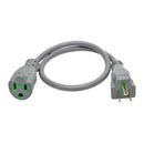 Eaton P022-002-GY-HG Hospital-Grade Extension Cord, NEMA 5-15P to NEMA 5-15R