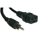 Eaton P034-010 Power Cord C19 to NEMA 5-15P Heavy-Duty 15A 125V 14 AWG 10 ft.