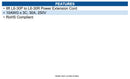 Eaton P041-008 8ft Power Extension Cord NEMA L6-30P to NEMA L6-30R - Heavy-Duty