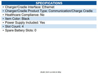 Zebra P1031365-045 4-Slot Ethernet Charging Cradle (EC4) Docking Mobile Printer