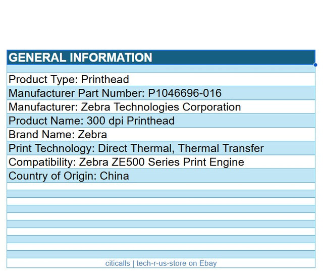 Zebra P1046696-016 Printhead Replacement Direct Transfer fr ZE500 Series Printer
